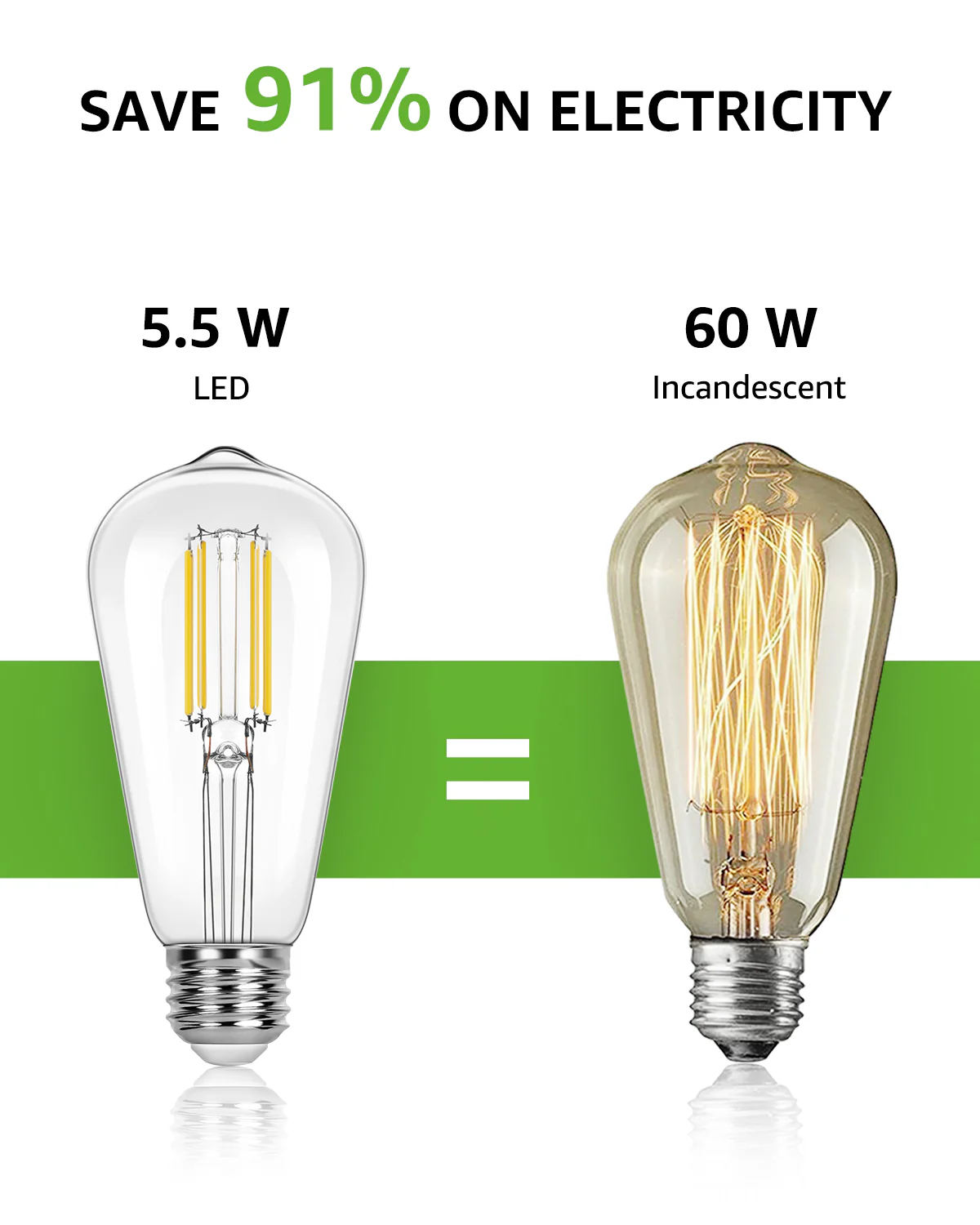 Lepro ST19 Vintage Edison LED Bulbs, Dimmable, E26 Base, 8W (60W Equivalent), 800 Lumens, 2700K Warm White, Clear Glass - Image 3