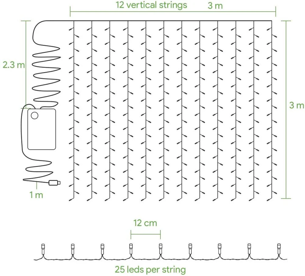 Lepro Fairy Curtain Lights (9.8 x 9.8 ft) - Image 7