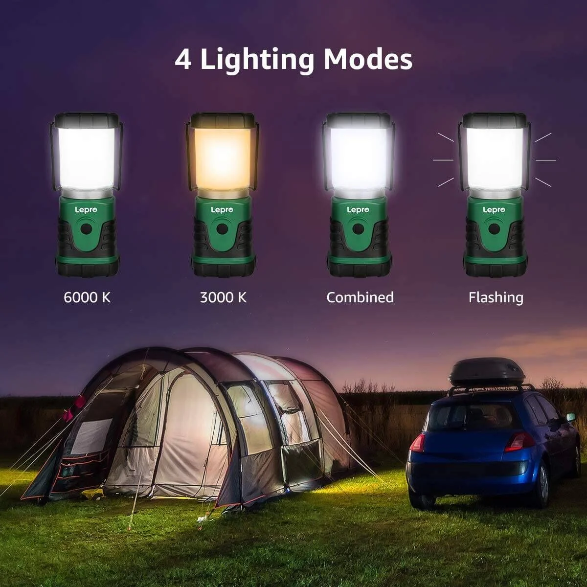 Lepro Portable LED Camping Lantern (350 lm, AA Battery Powered) - Image 4